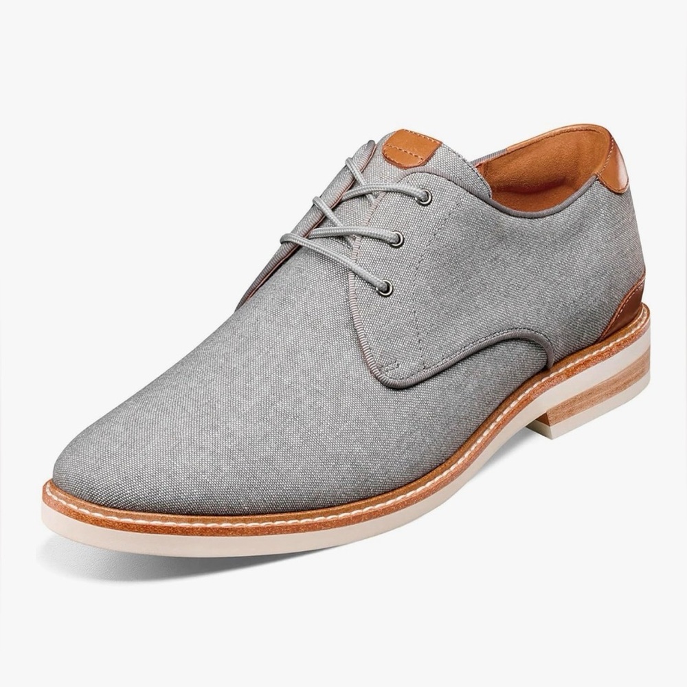NWOB Florsheim Grey Highland Canvas Plain Toe Oxford Men's Oxford